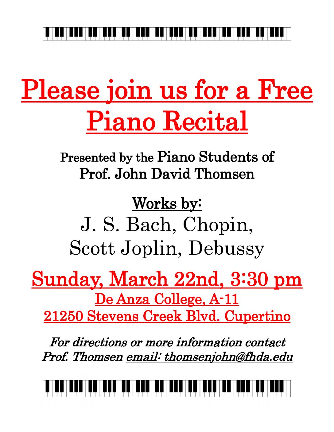 Free Piano Recital